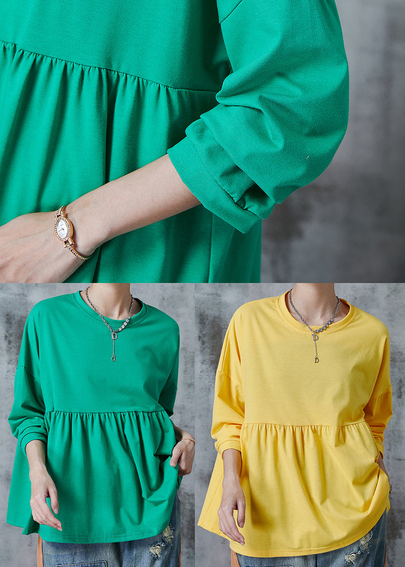 Green Oversized Cotton Sweatshirts Top Fall