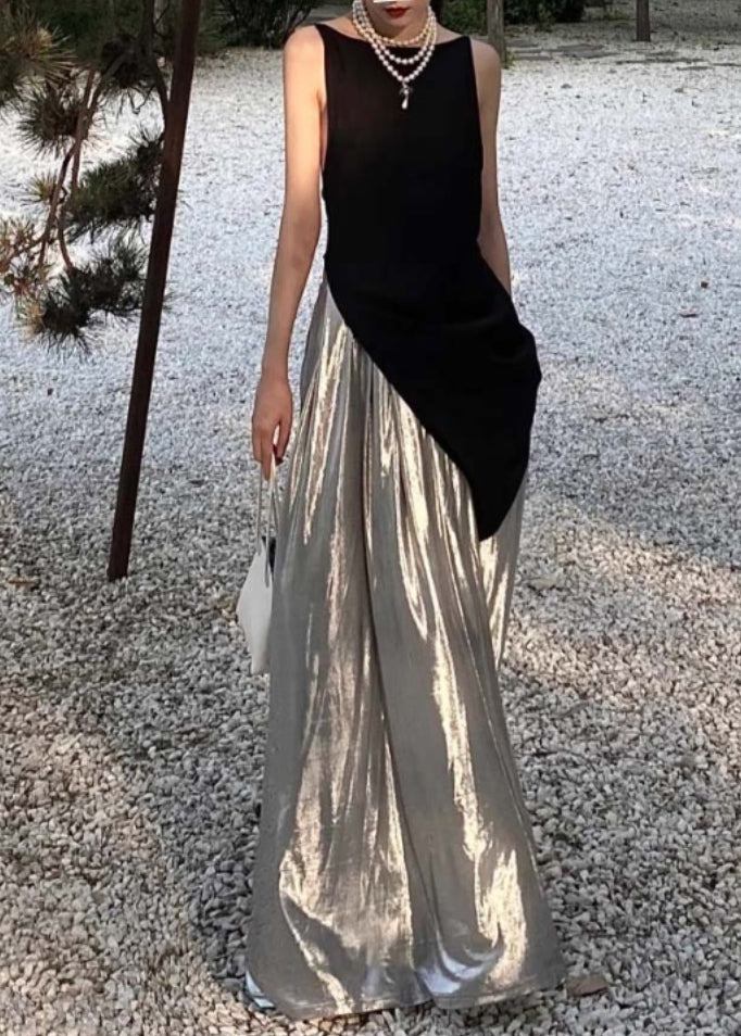 Halte Backless Top and Pants Skirt Two-piece Set Sleeveless