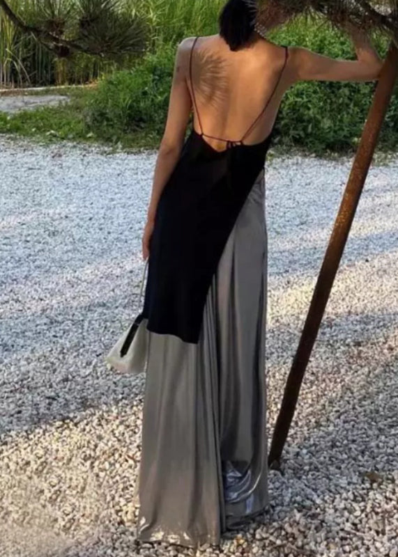 Halte Backless Top and Pants Skirt Two-piece Set Sleeveless