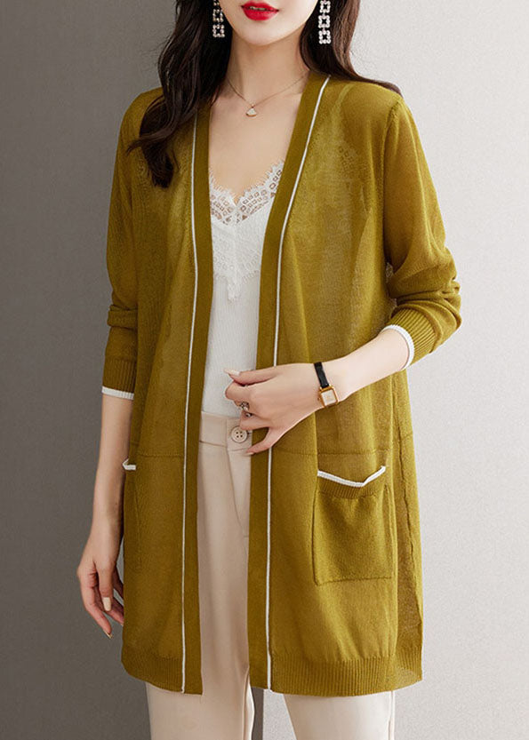 Matcha Colour V Neck Ice Size Knit Cardigans Long Sleeve