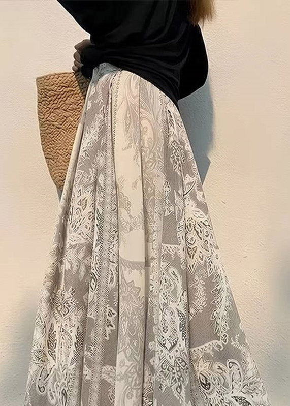 Print High Waist Maxi Skirt Summer