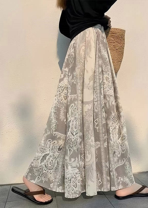 Print High Waist Maxi Skirt Summer