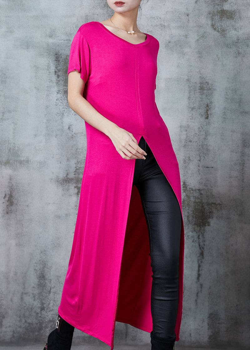 Rose Side Open Cotton Long Dresses Summer