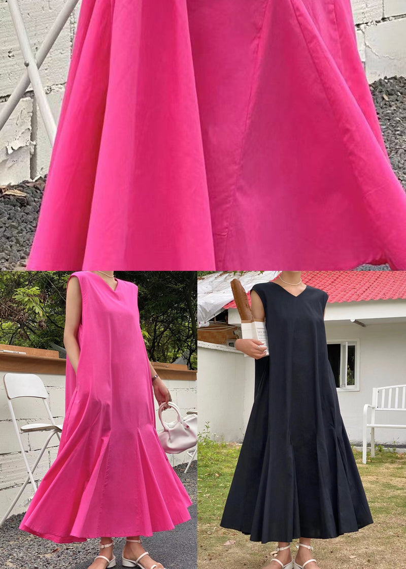 Rose V Neck Patchwork Cotton Holiday Dress Summer
