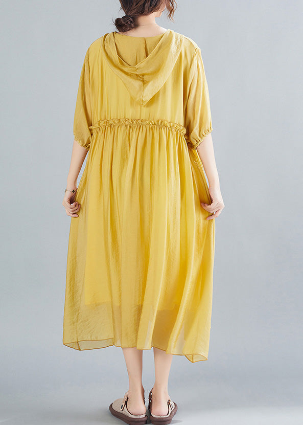 Yellow V Neck Patchwork Maxi Dress Summer