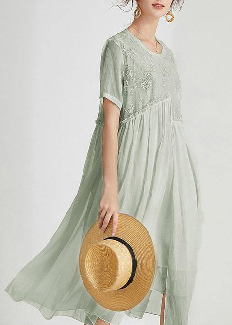Beige Print Chiffon Asymmetrical Design Summer Maxi Dresses