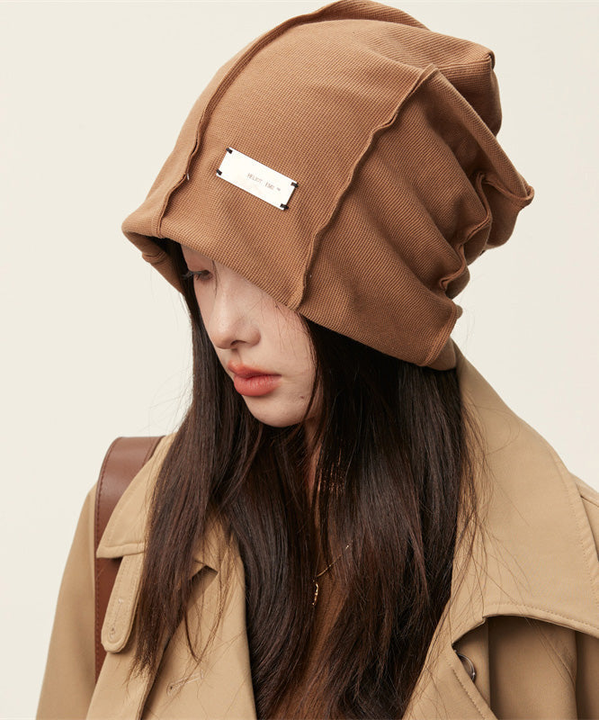 Brown Knitting Cotton Cozy Boonie Hat