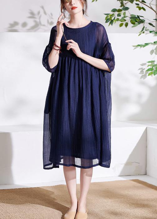 Pink O-neck Patchwork Summer Cotton Maxi Dresses Half Sleeve