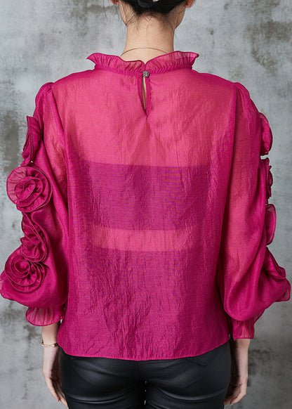 Rose Stereoscopic Chiffon Top Spring