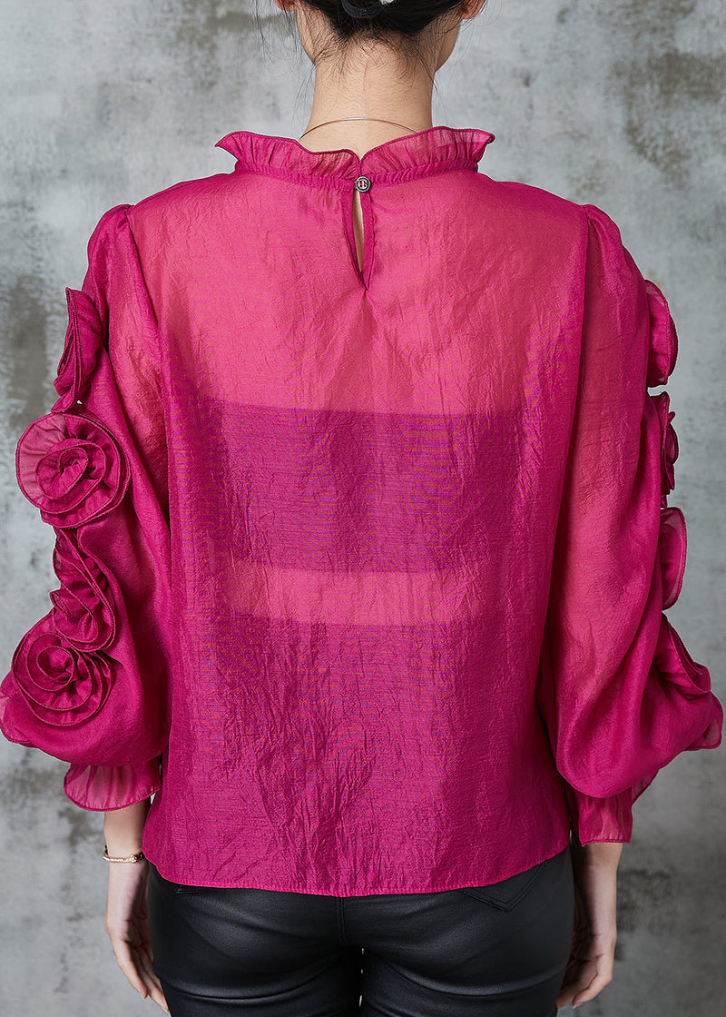 Rose Stereoscopic Chiffon Top Spring