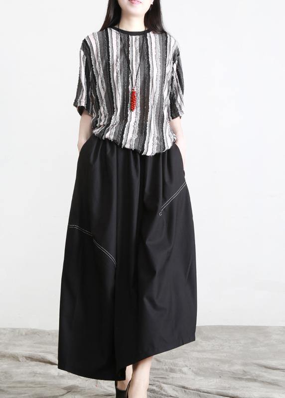 Boutique Black Pockets Asymmetrical Design Summer Skirts