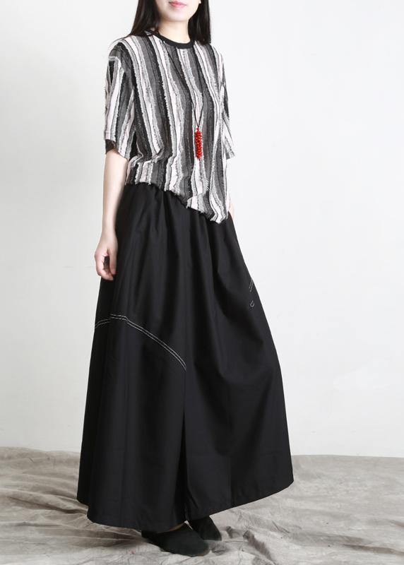 Boutique Black Pockets Asymmetrical Design Summer Skirts