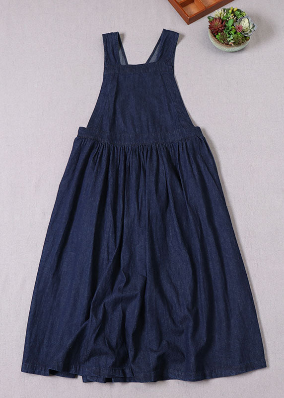 Boutique Blue Cinched Pockets Denim Mini Dresses Spring