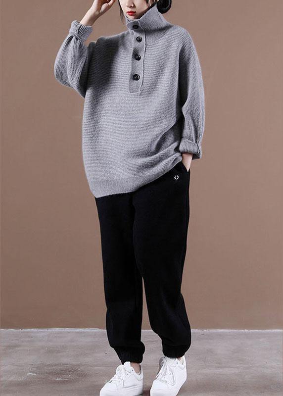 Boutique Grey Knit Fall Sweater