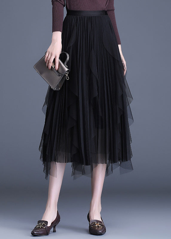 Boutique Grey Patchwork Design Asymmetrical Fall Skirts