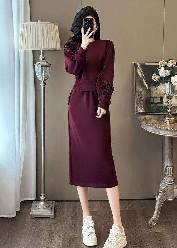 Boutique Mulberry O Neck Cotton Two Piece Set Spring