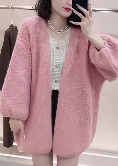 Boutique Pink V Neck Knit Cardigans Spring
