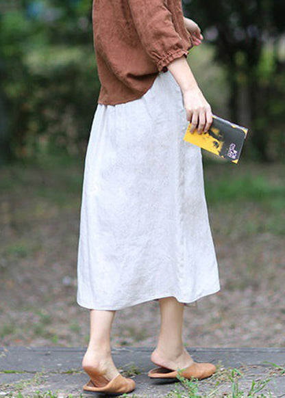 Boutique Green Stripes Asymmetrical Design Elastic Waist a Line Skirts Spring