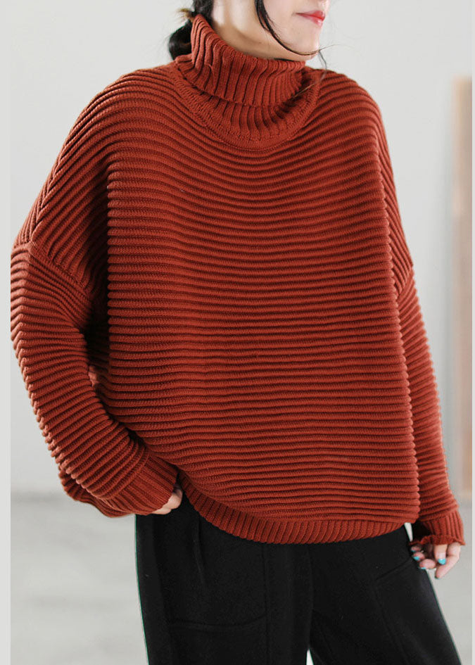 Boutique Yellow Turtle Neck Bat Wing Sleeve Knit Sweaters Winter