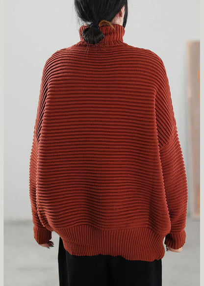 Boutique Yellow Turtle Neck Bat Wing Sleeve Knit Sweaters Winter