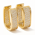 Boxy Pavé Huggies