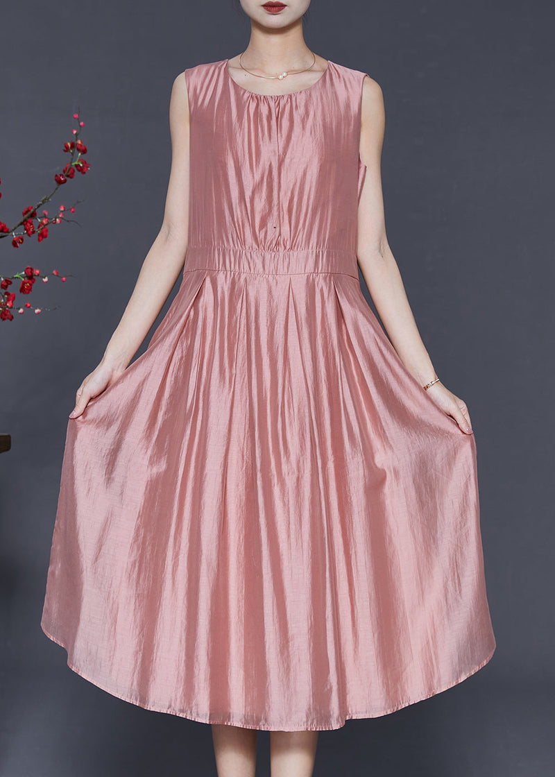 Brick Red Silk Dresses Two Piece Set Embroidered Chinese Button Summer