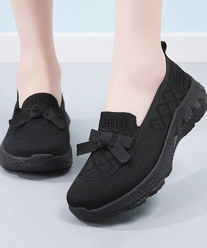 Brown Flat Shoes for Knit Fabric Comfy Flat Shoes