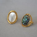 Vintage Gold Inlaid Stone Ring
