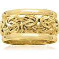 Wide Byzantine Weave Gold Ring