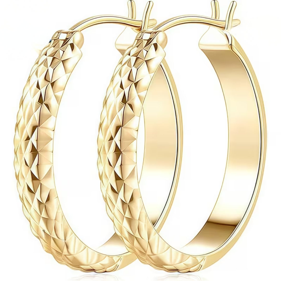 Golden Wave Hoop Earrings
