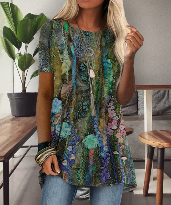 KS | Boho-inspired printed shirt