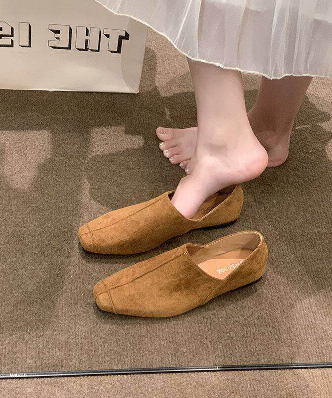 Camel Flat Shoes for Faux Leather Flat Shoes