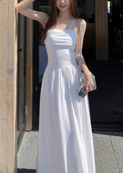 Black Cold Shoulder Silm Fit Cotton Strapless Dress Summer