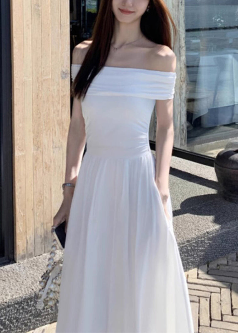 Black Cold Shoulder Silm Fit Cotton Strapless Dress Summer