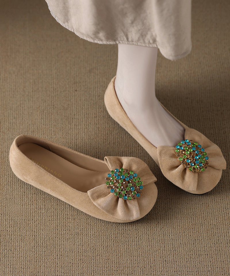 Black Cowhide Leather Flat Shoes for