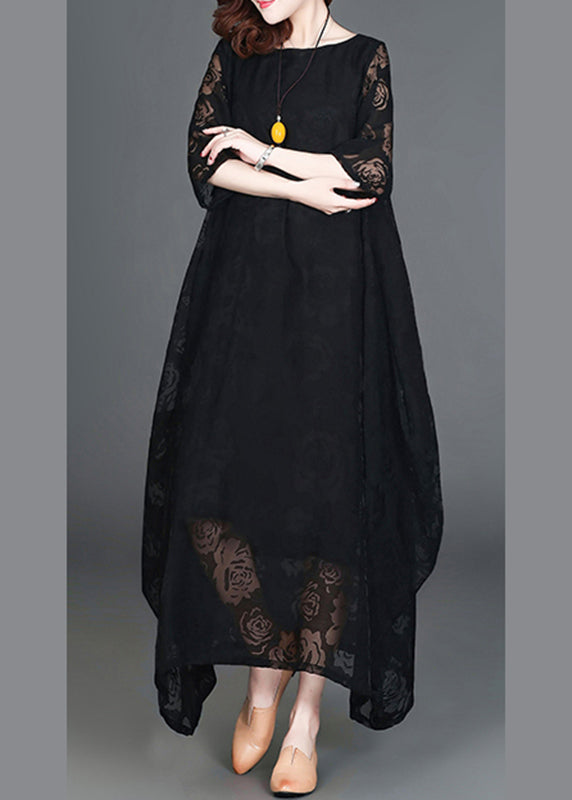 Black Loose Cozy Long Dresses Summer