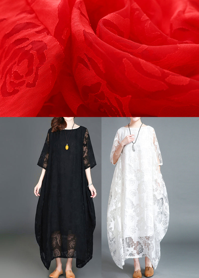 Black Loose Cozy Long Dresses Summer