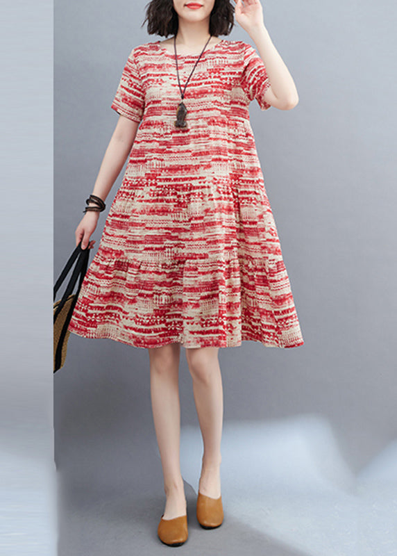 Black O-neck Ruffled Patchwork Mid Dress Summer