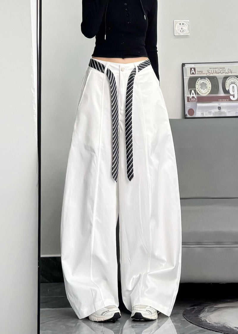 Black Oversized Cotton Wide Leg Pants Trousers Spring