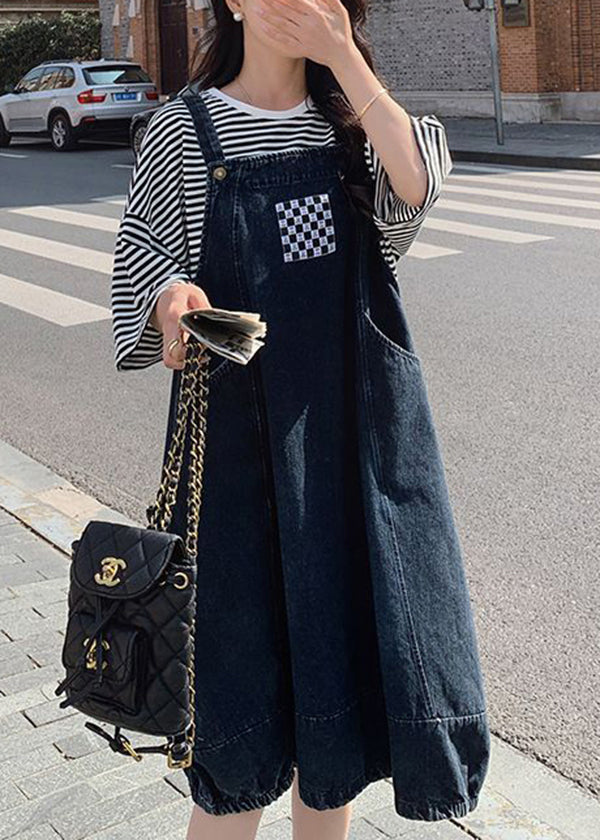 Blue Patchwork Denim Dress 2 Piece Outfit Fall