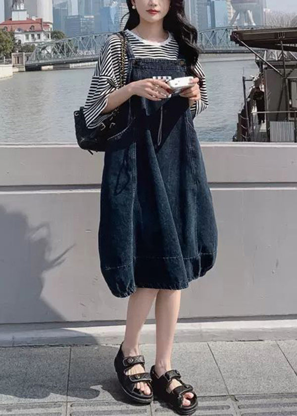 Blue Patchwork Denim Dress 2 Piece Outfit Fall