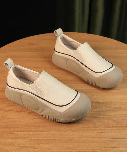 Comfortable Splicing Flat Shoes Black Faux Leather