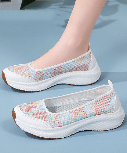 Comfy Platform Flat Shoes Black Breathable Mesh