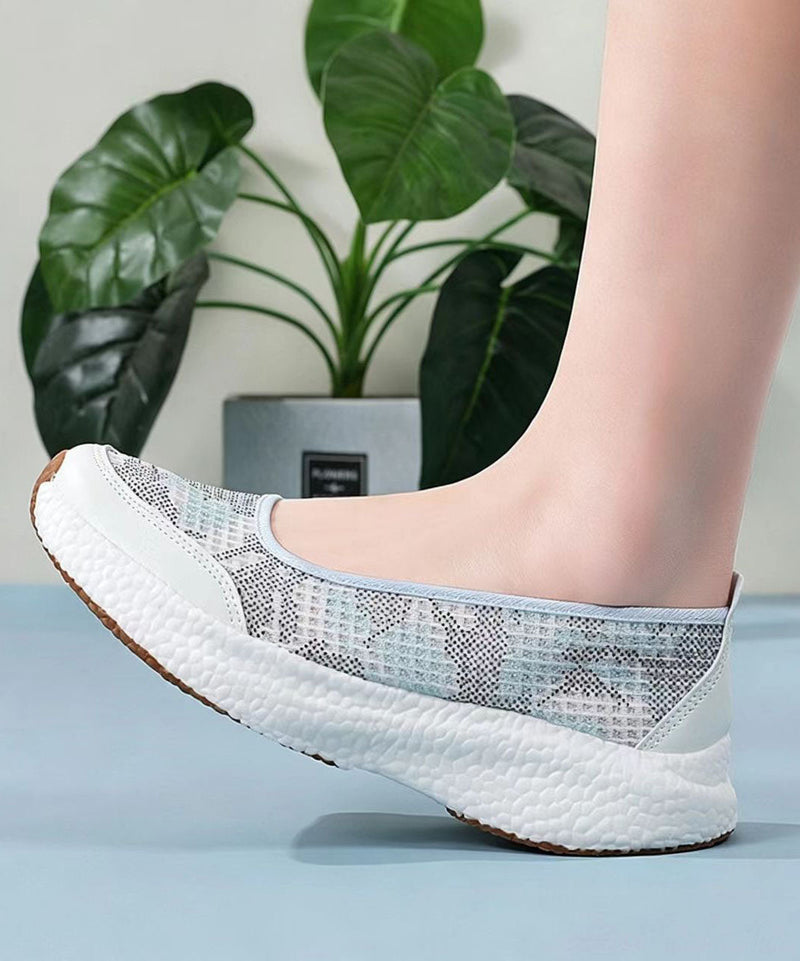 Comfy Platform Flat Shoes Black Breathable Mesh