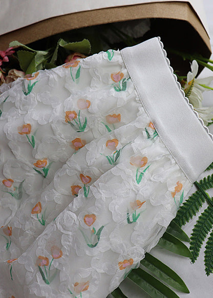 Green Elastic Waist Tulle Maxi Skirt Spring