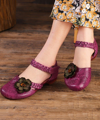 Grey Buckle Strap Embossed Sandals
