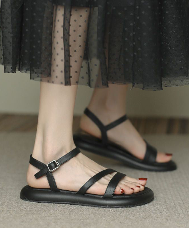 Khaki Buckle Strap Splicing Water Sandals Peep Toe