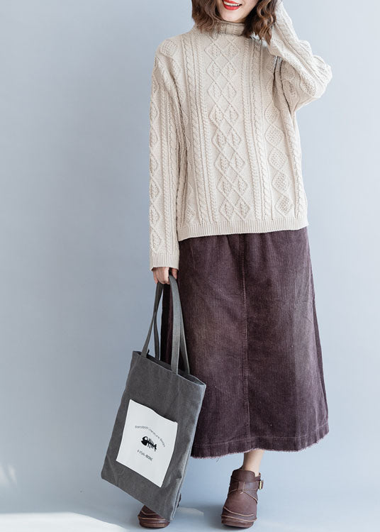 Light Blue Turtle Neck Button Woolen Knit Sweaters Spring