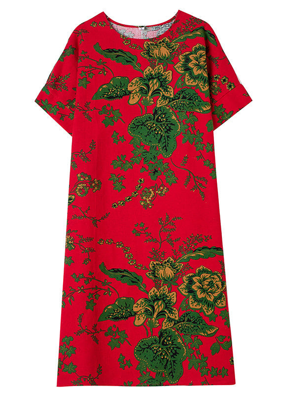 Navy Print Cotton Vacation Maxi Dresses Summer