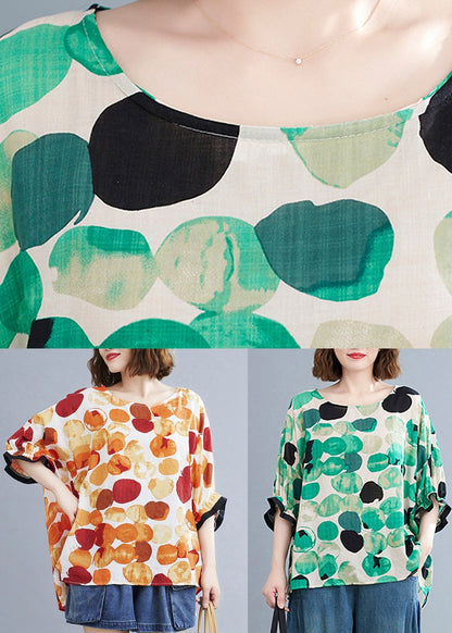 Orange Dot Print T Shirt Summer
